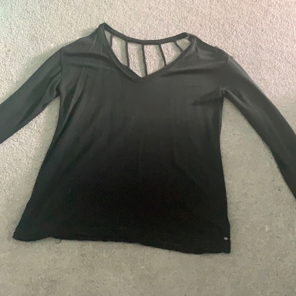 AE green/black open back ombré long sleeve/sweater